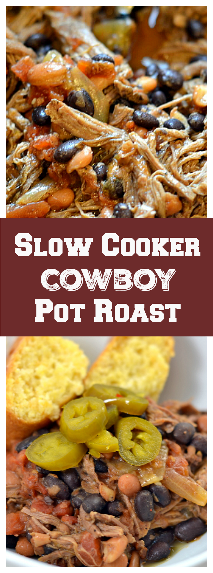 Slow Cooker Cowboy Pot Roast - Chew Nibble Nosh