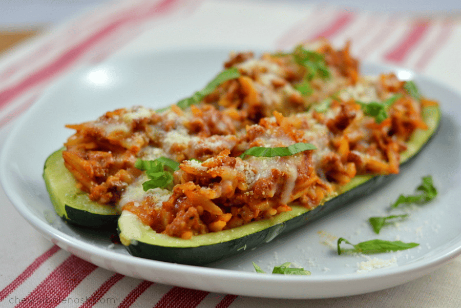 Chicken Parmesan Zucchini Boats